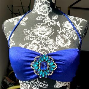 VS brooch bandeau bikini top